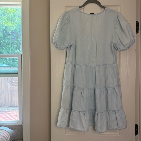 Tiered Linen Blend Dress - Picture 3 of 4